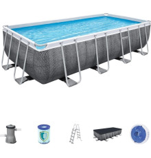 Басейн каркасний прямокутний Bestway Rack Pool, 488 x 244 x 122 см - сірий