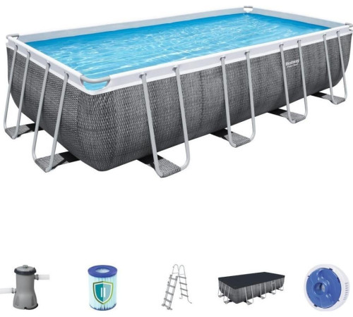 Басейн каркасний прямокутний Bestway Rack Pool, 488 x 244 x 122 см - сірий Басейн каркасний прямокутний Bestway Rack Pool, 488 x 244 x 122 см - сірий