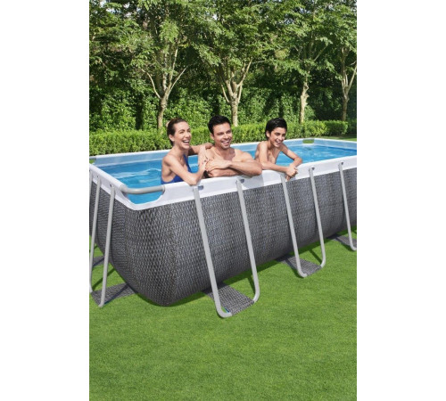 Басейн каркасний прямокутний Bestway Rack Pool, 488 x 244 x 122 см - сірий Басейн каркасний прямокутний Bestway Rack Pool, 488 x 244 x 122 см - сірий