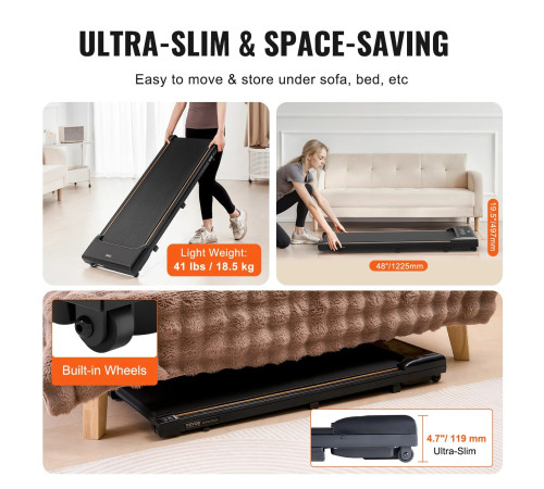 Бігова доріжка електрична VEVOR С7, чорна