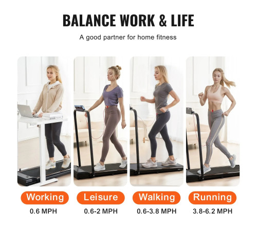 Бігова доріжка електрична VEVOR S7F, чорна