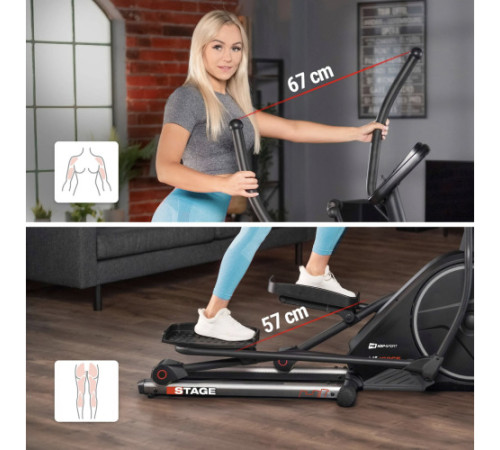 Орбітрек електромагнітний Hop-Sport HS-160CF Stage сірий