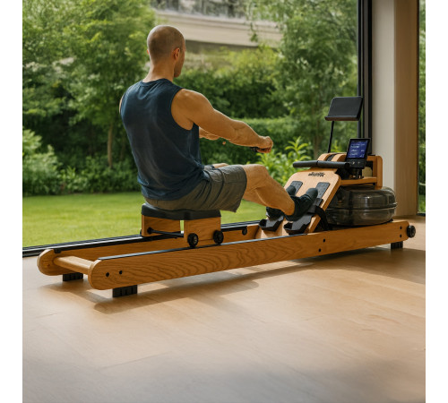 VIRTUFIT WIOŚLARZ ELITE Z OPOREM WODNYM DREWNIANY