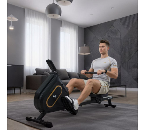 Веслувальний тренажер Hop-Sport HS-085R Bazel чорно-золотистий