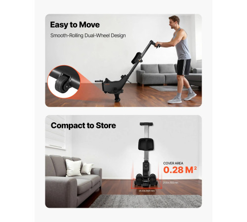 Веслувальний тренажер електричний VEVOR, чорний