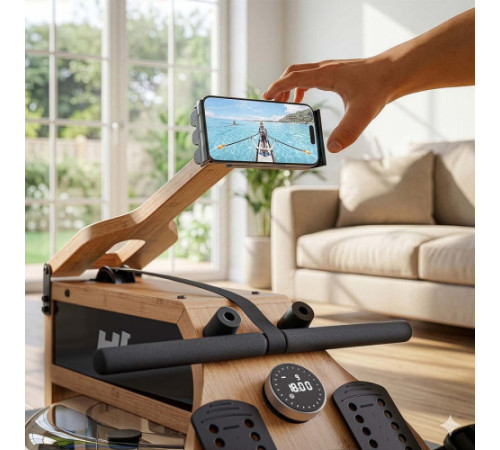 Веслувальний тренажер Hop-Sport HS-200WR Aquen коричневий