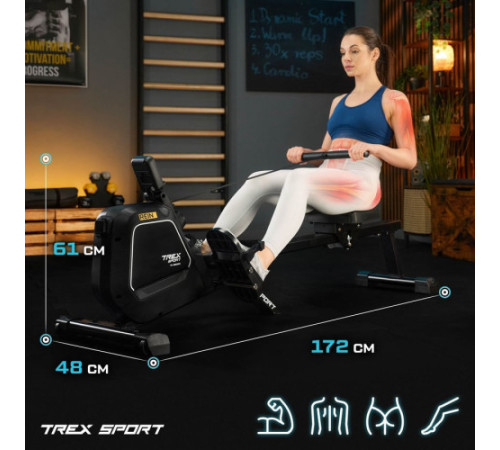 Веслувальний тренажер Trex Sport TX-580RM Rein чорний