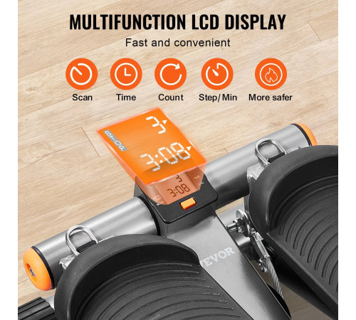 Степпер гідравлічний з еспандерами VEVOR RB-SP04, чорний