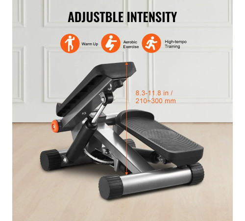 Степпер гідравлічний з еспандерами VEVOR RB-SP04, чорний