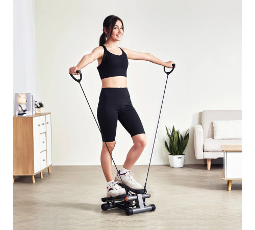 Степпер гідравлічний з еспандерами VEVOR RB-SP04, чорний