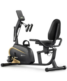 Велотренажер горизонтальний магнітний Hop-Sport HS-045L Volt чорно-золотистий