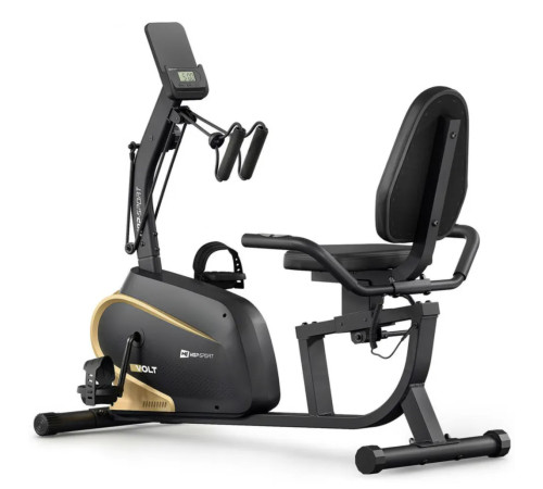 Велотренажер горизонтальний магнітний Hop-Sport HS-045L Volt чорно-золотистий