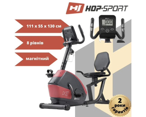 Велотренажер горизонтальний магнітний Hop-Sport HS-035L Solo червоний