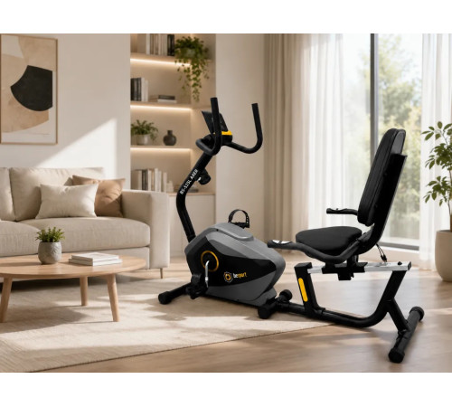 Велотренажер горизонтальний магнітний BESPORT BS-525L AXER чорно-жовтий