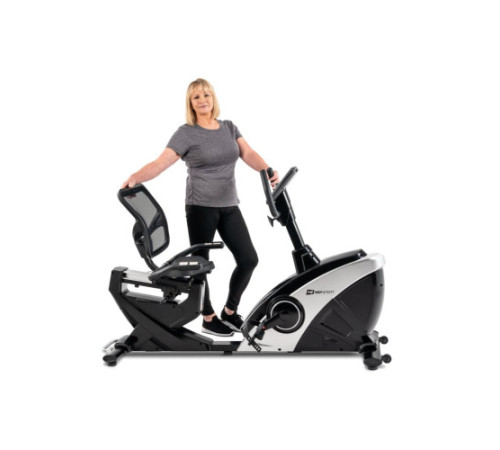 Велотренажер горизонтальний електромагнітний Hop-Sport HS-070L Helix iConsole+ сріблястий