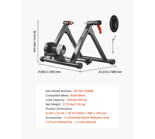 Велотренажер для коліс VEVOR 660,4-736,6 мм/700C