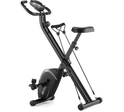 Велотренажер Gymtek FX800 магнітний складний з еспандерами сірий