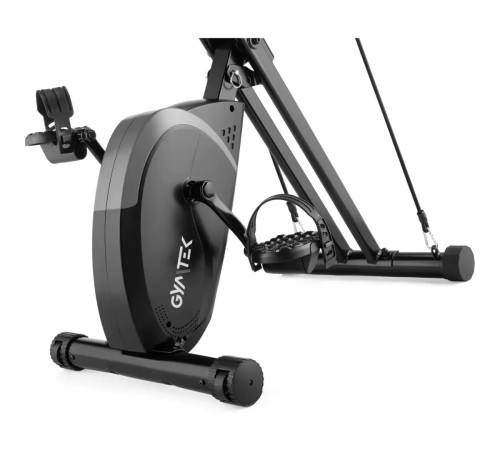 Велотренажер Gymtek FX800 магнітний складний з еспандерами сірий