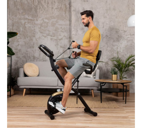 Велотренажер магнітний Hop-Sport HS-3030X Apeks X-Bike чорно-золотистий