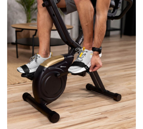 Велотренажер магнітний Hop-Sport HS-3030X Apeks X-Bike чорно-золотистий