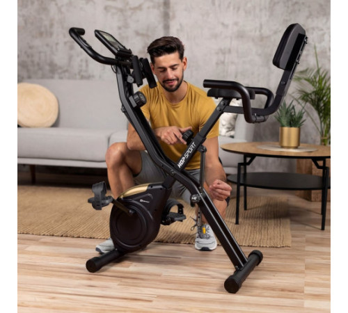Велотренажер магнітний Hop-Sport HS-3030X Apeks X-Bike чорно-золотистий