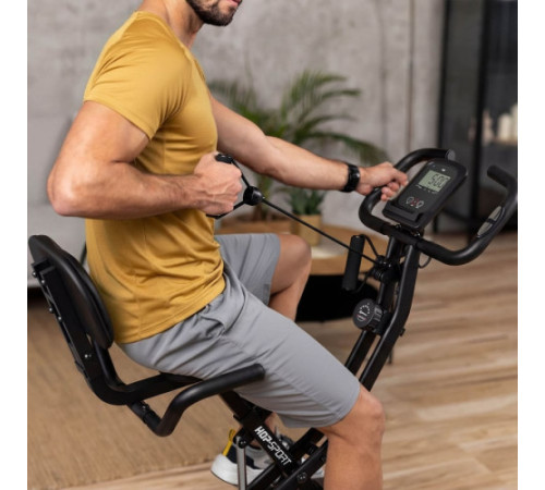 Велотренажер магнітний Hop-Sport HS-3030X Apeks X-Bike чорно-золотистий