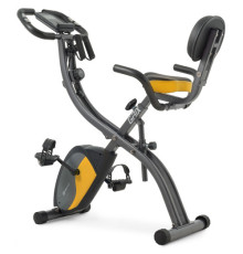 Велотренажер магнітний Hop-Sport HS-3010X Grix X-Bike з еспандерами сіро-жовтий