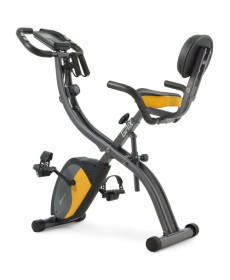 Велотренажер магнітний Hop-Sport HS-3010X Grix X-Bike з еспандерами сіро-жовтий