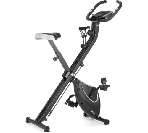 Велотренажер магнітний Gymtek FX600 з еспандерами, чорно-сріблястий