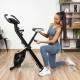 Велотренажер магнітний Gymtek FX600 з еспандерами, чорно-сріблястий
