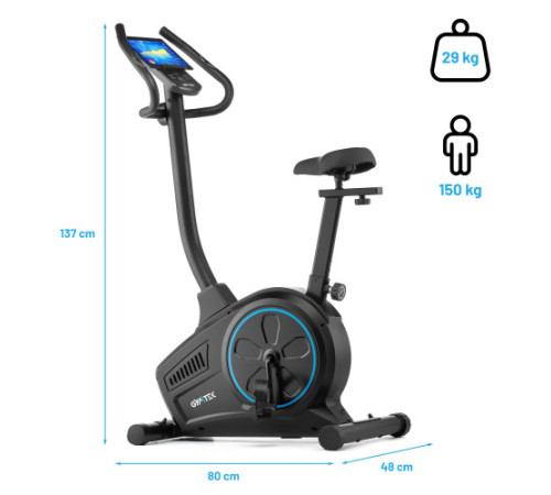 Велотренажер електромагнітний Gymtek XB2000, чорно-синій