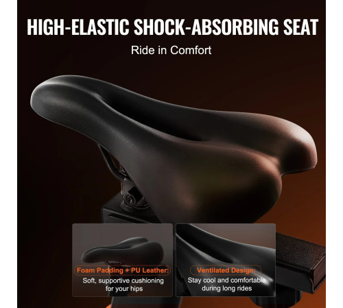 Велотренажер магнітний VEVOR С708, чорно-червоний