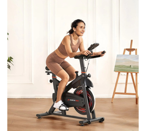 Велотренажер магнітний VEVOR С708, чорно-червоний