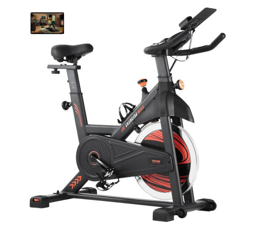 Велотренажер магнітний VEVOR S706, чорно-червоний