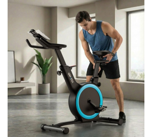 Велотренажер спінінговий магнітний Gymtek XB Cardio, чорно-синій