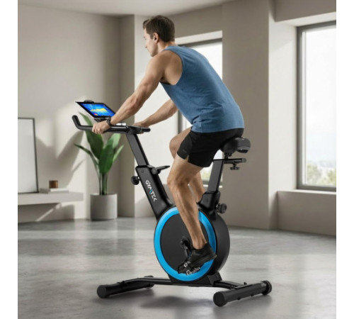 Велотренажер спінінговий магнітний Gymtek XB Cardio, чорно-синій