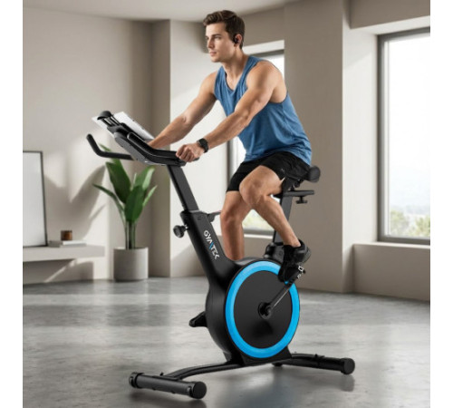 Велотренажер спінінговий магнітний Gymtek XB Cardio, чорно-синій