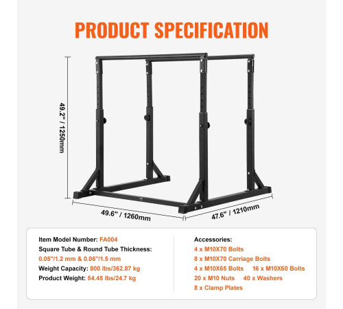 Поручень багатофункціональний для підтягування VEVOR, FA004
