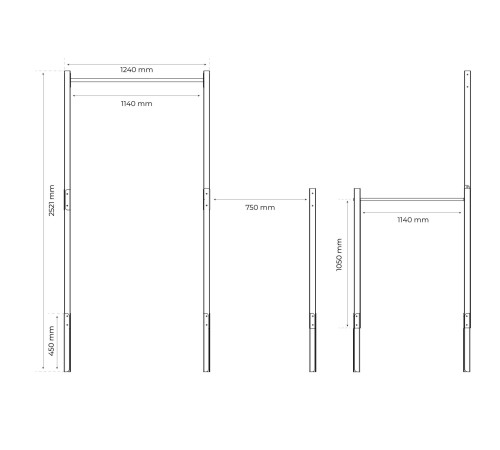 Турнік вуличний для підтягування з брусами K-SPORT KSOZ003