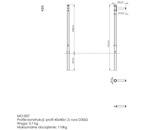 Поручні зовнішні (короткі) MO-007 - Marbo Sport