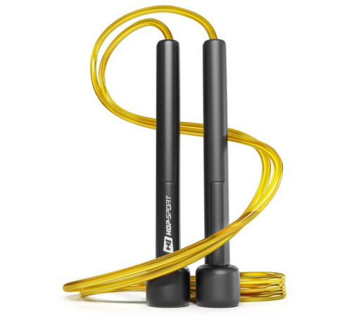Скакалка Hop-Sport Crossfit NEW з пластиковими ручками HS-P025JR жовта