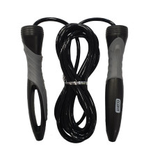 Скакалка Ecofit MDJR018 на підшипниках 275 см, чорно-сіра