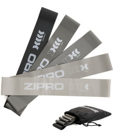 Набір стрічок-еспандерів для вправ Zipro Mini Band 5 шт. сіро-чорний