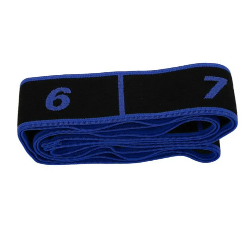 Резинка для фітнесу з петлями Queenfit 86,5 х 4 см чорно-блакитна Резинка для фітнесу з петлями Queenfit 86,5 х 4 см чорно-блакитна