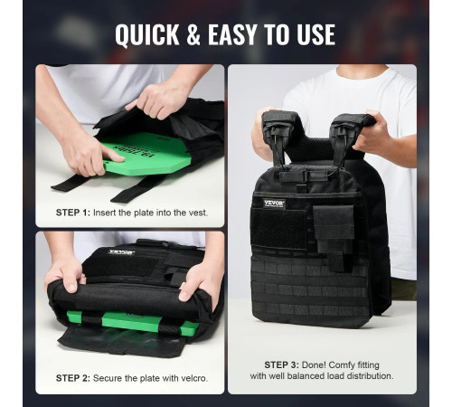 Плити для вагового жилета VEVOR 8,9 кг, зелені