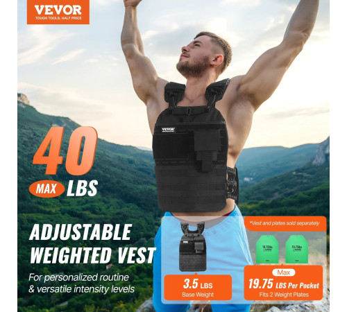 Обтяжувальний жилет VEVOR 18,14 кг