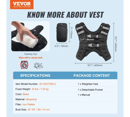 Обтяжувальний жилет VEVOR 5,4 кг