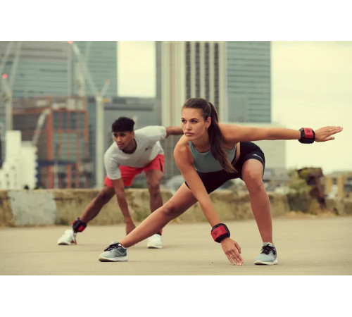 Обважнювачі зап'ястя Reebok Flexlock Wrist Weights 1.0 кг, чорно-червоний
