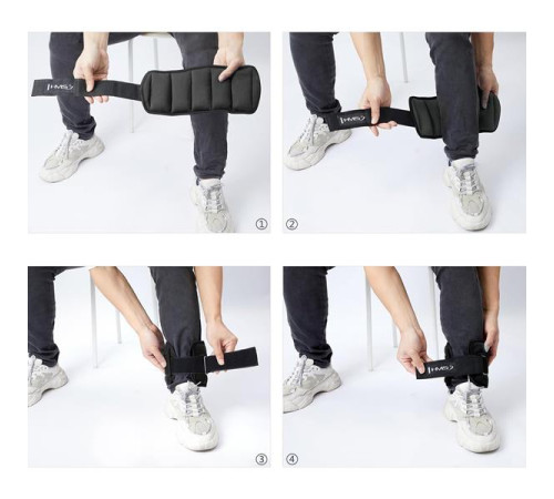 Обважнювачі для зап'ястя/щиколотки HMS ONK04 2 х 2 кг, чорні