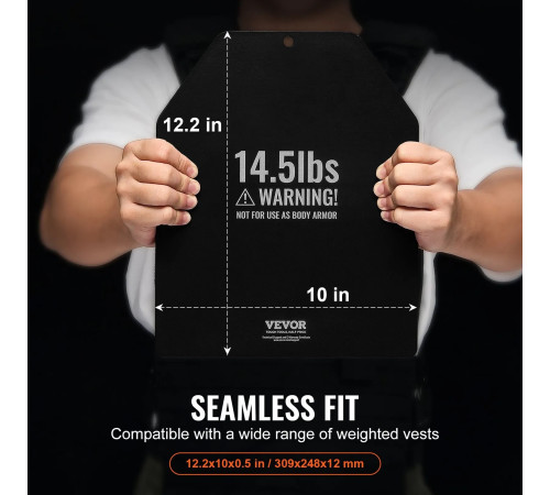 Плити для вагового жилета VEVOR 13,16 кг, чорні